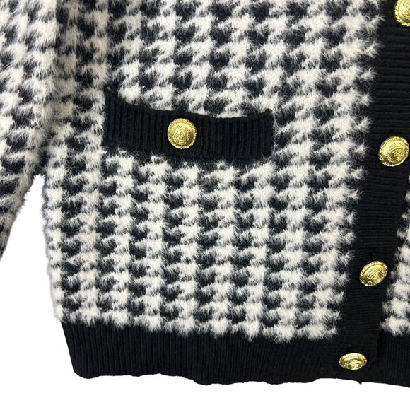 Tahari Houndstooth Cardigan Sweater Womens's Size L EUC - Picture 3 of 10